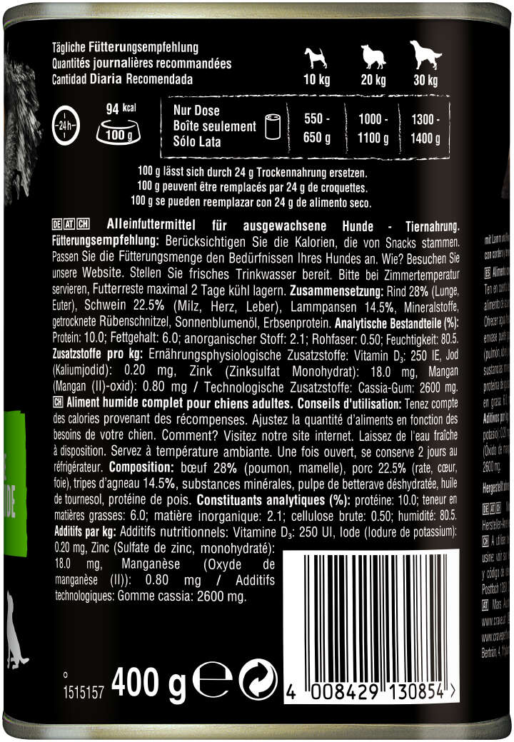 CRAVE Hunde-Nassfutter mit Lamm und Rind